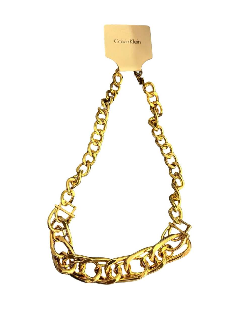 Calvin Klein Gold Tone Chunky Link Chain Necklace
